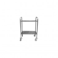 Guéridon en inox 2 plateaux
