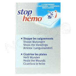 Stop Hémo Compresse Hémostatique Cicatrisante 5 Compresses