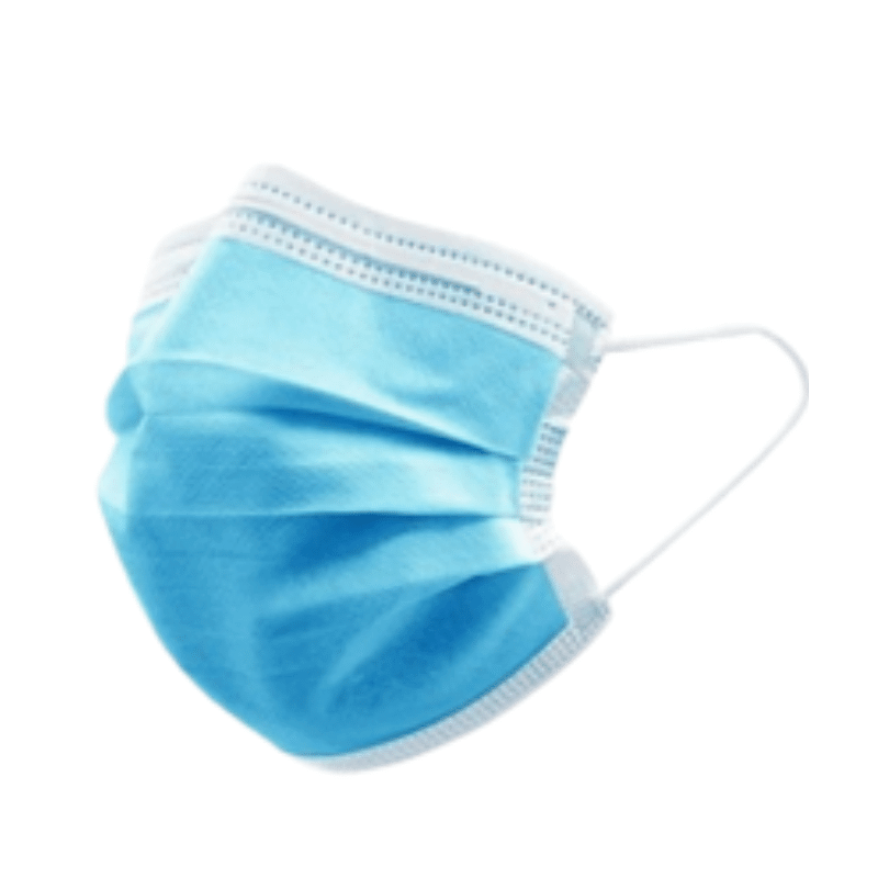 Masque de chirurgien bleu 3 plis par 50