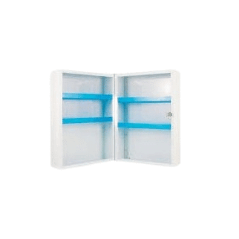 Boutique de 1er Secours - Armoire à pharmacie en métal vide 1 porte, 4 étagères Boutique de 1er Secours - Armoire à pharmacie en métal vide 1 porte, 4 étagères