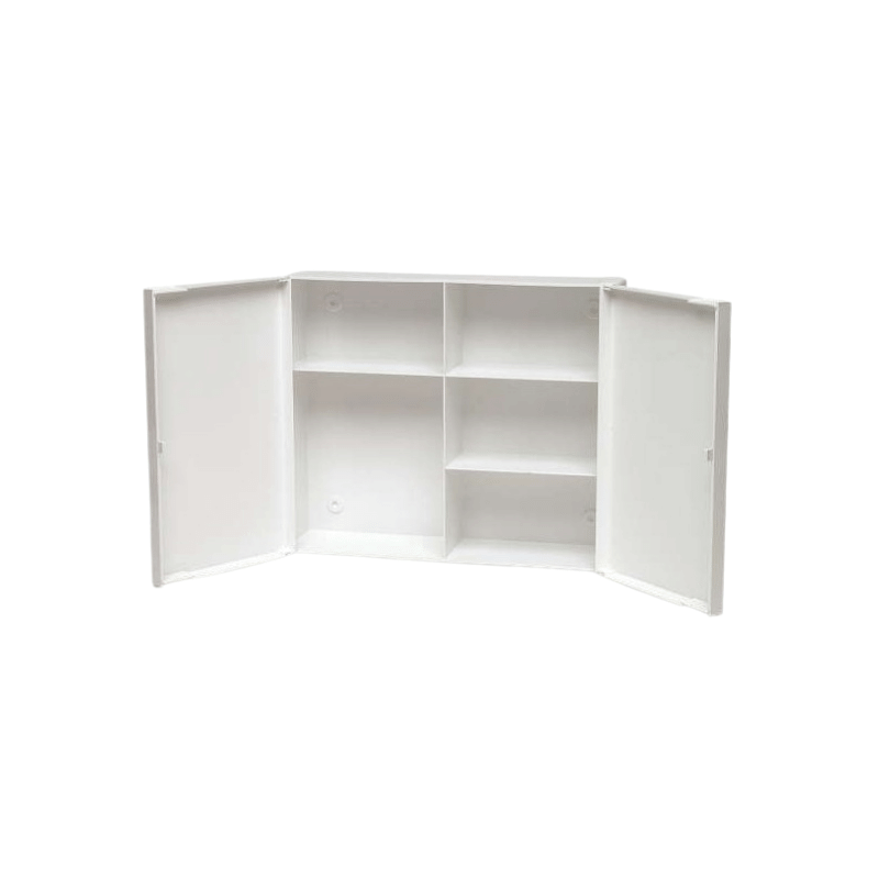 Boutique de 1er Secours - Armoire à pharmacie vide en plastique 2 portes, 3 étagères Boutique de 1er Secours - Armoire à pharmacie vide en plastique 2 portes, 3 étagères