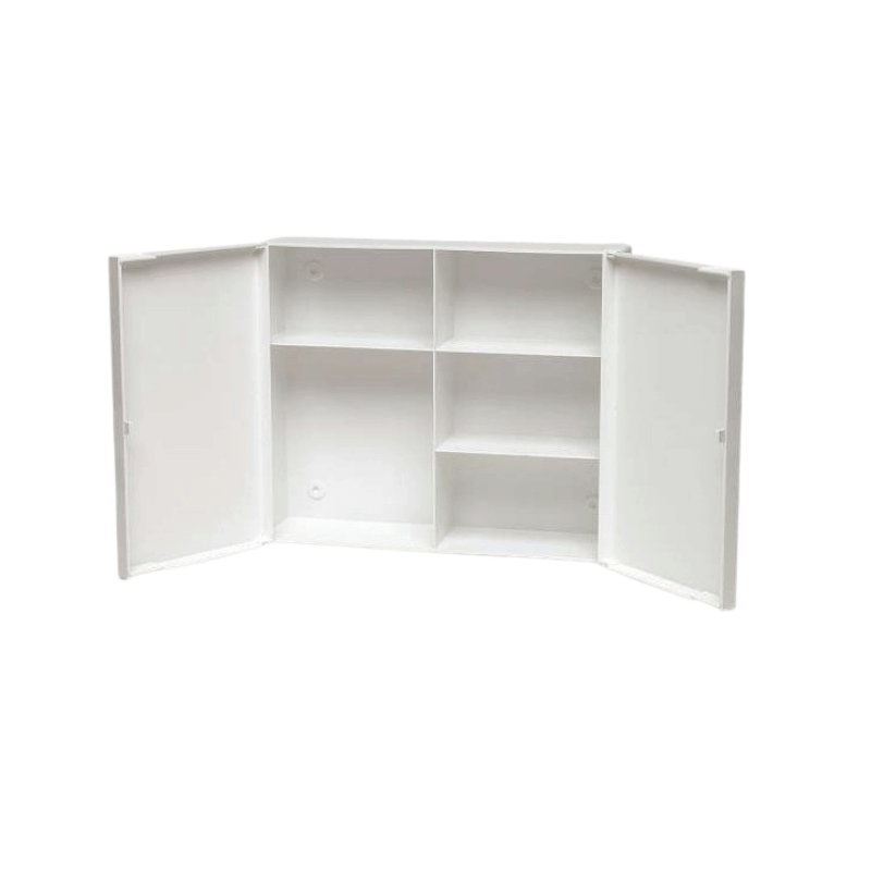 Boutique de 1er Secours - Armoire à pharmacie garnie 15 personnes et + 3 étagères plastique Boutique de 1er Secours - Armoire à pharmacie garnie 15 personnes et + 3 étagères plastique