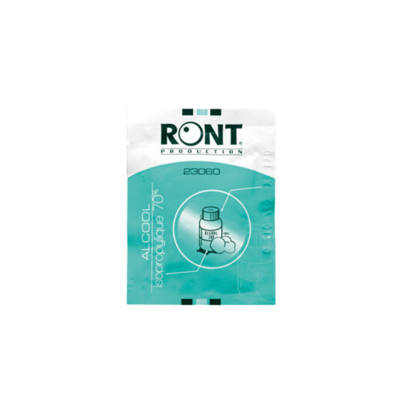 Lingettes désinfectantes à alcool isopropylique 70% Ront - 123 Secours