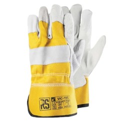 Paire de gants dockers croute pécari manchette toile