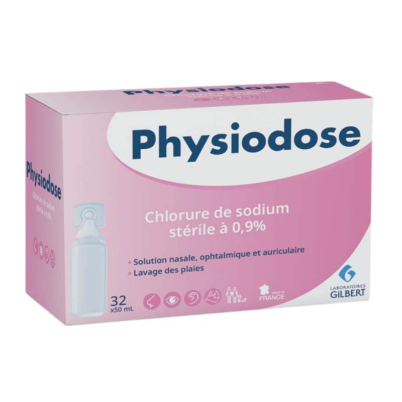 Sérum physiologique Gilbert 50 ml par 32 - Nettoyage oculaire et nasal