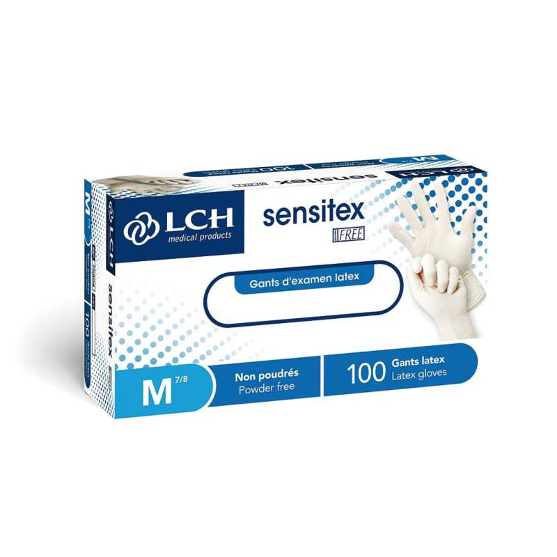 Gants latex non poudrés Sensitex boite de 100