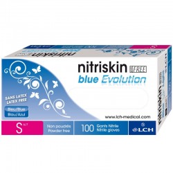 Gants nitriles bleus Nitriskin boite de 100